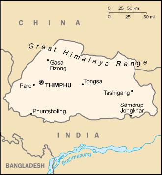 Bhutan-map