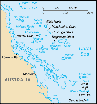 Coral Sea Islands-map
