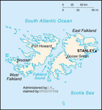 Falkland Islands (Islas Malvinas)-map