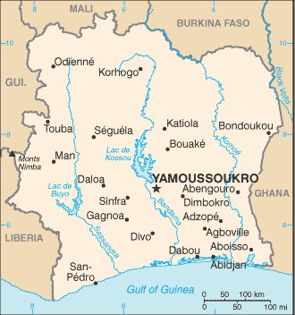 Cote d Ivoire-map